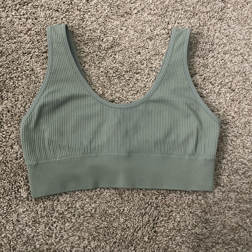 Aerie Ribbed Crop Top - Sage Green